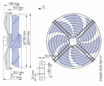 Ventilator axial de aspiratie Ziehl FN 080-SDS.6N.V7